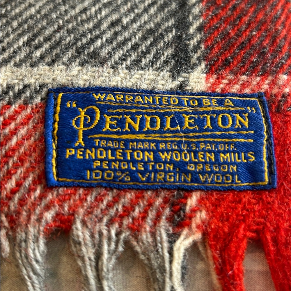 Pendleton Red and Gray Wool blanket